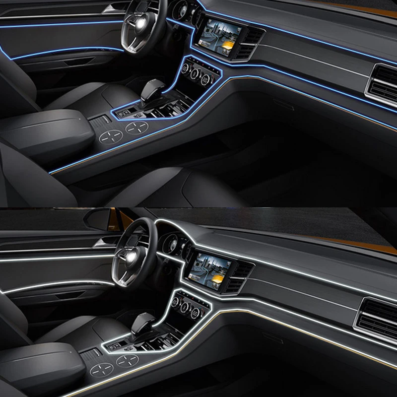 12 В EL Wire автомобильный неоновый светодиодный светильник декоративная полоска