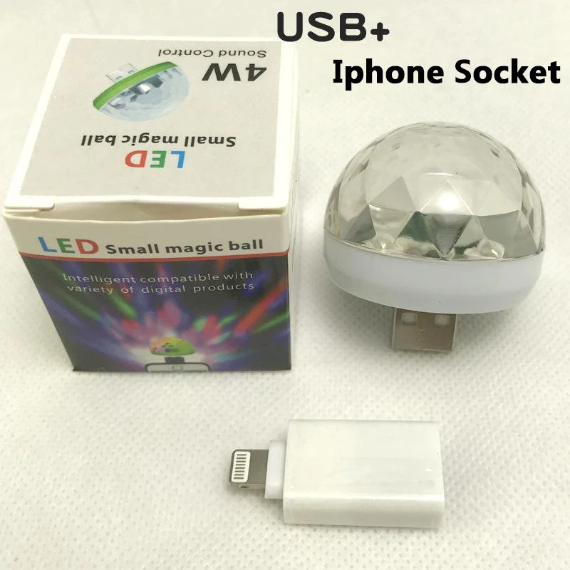 Рождественский подарок светодиодный Автомобильный USB атмосферный свет DJ RGB мини красочная музыкальная звуковая лампа для USB-C поверхности телефона - Испускаемый цвет: 1