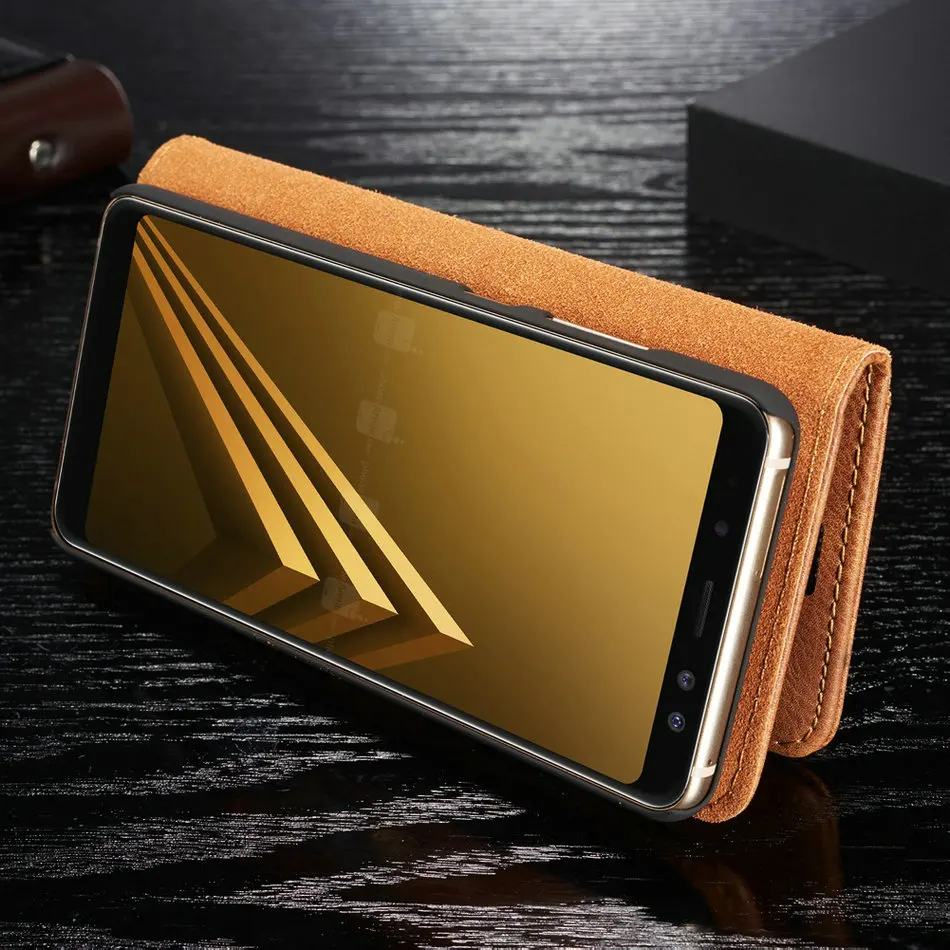 DG. MING Роскошный кожаный чехол 2 в 1 для samsung Galaxy A8, Магнитный съемный держатель для карт, кошелек, чехол для A8 Plus чехол