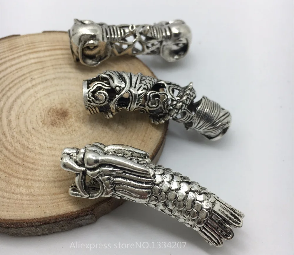 3 шт./лот серебряный металлический смешанный слон Дракон волосы оплетка страх