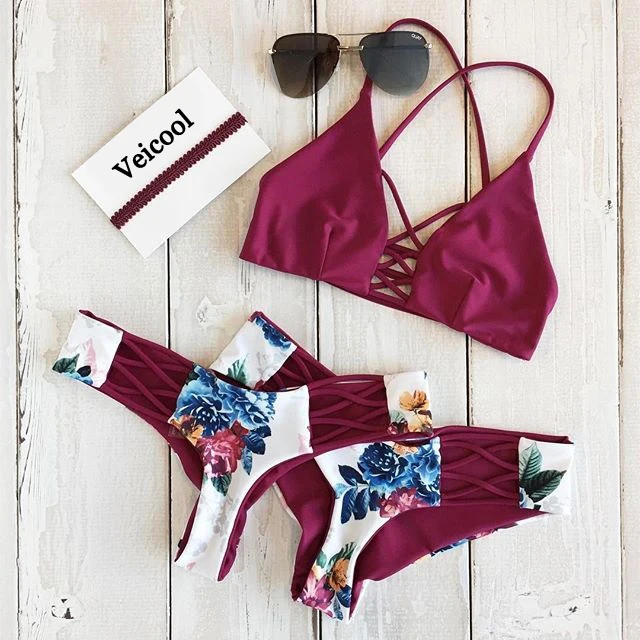 Бикини 2019 женские купальники с низкой талией купальник купальный костюм бикини