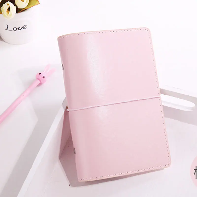 pink Yiwi A6 милый блокнот Kawaii мультяшный милый дневник планировщик блокнот для детей подарок корейский Канцтовары три обложки - Цвет: pink