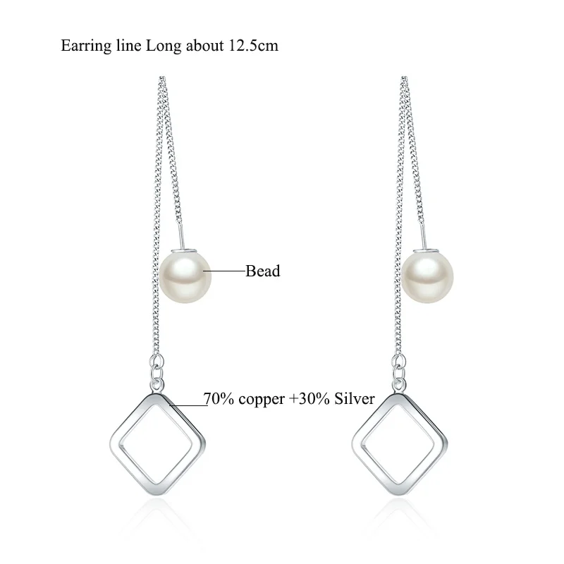 Женские серьги гвоздики серебряного цвета с длинной цепочкой|earrings for women simple|colorful
