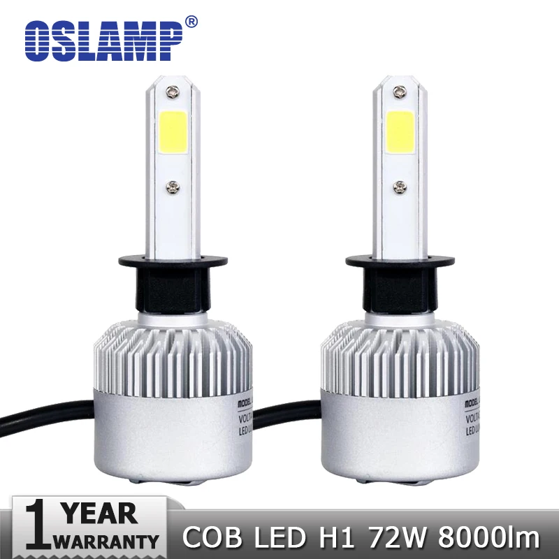 Oslamp 72 Вт H1 COB светодиодный автомобильный головной светильник авто налобный
