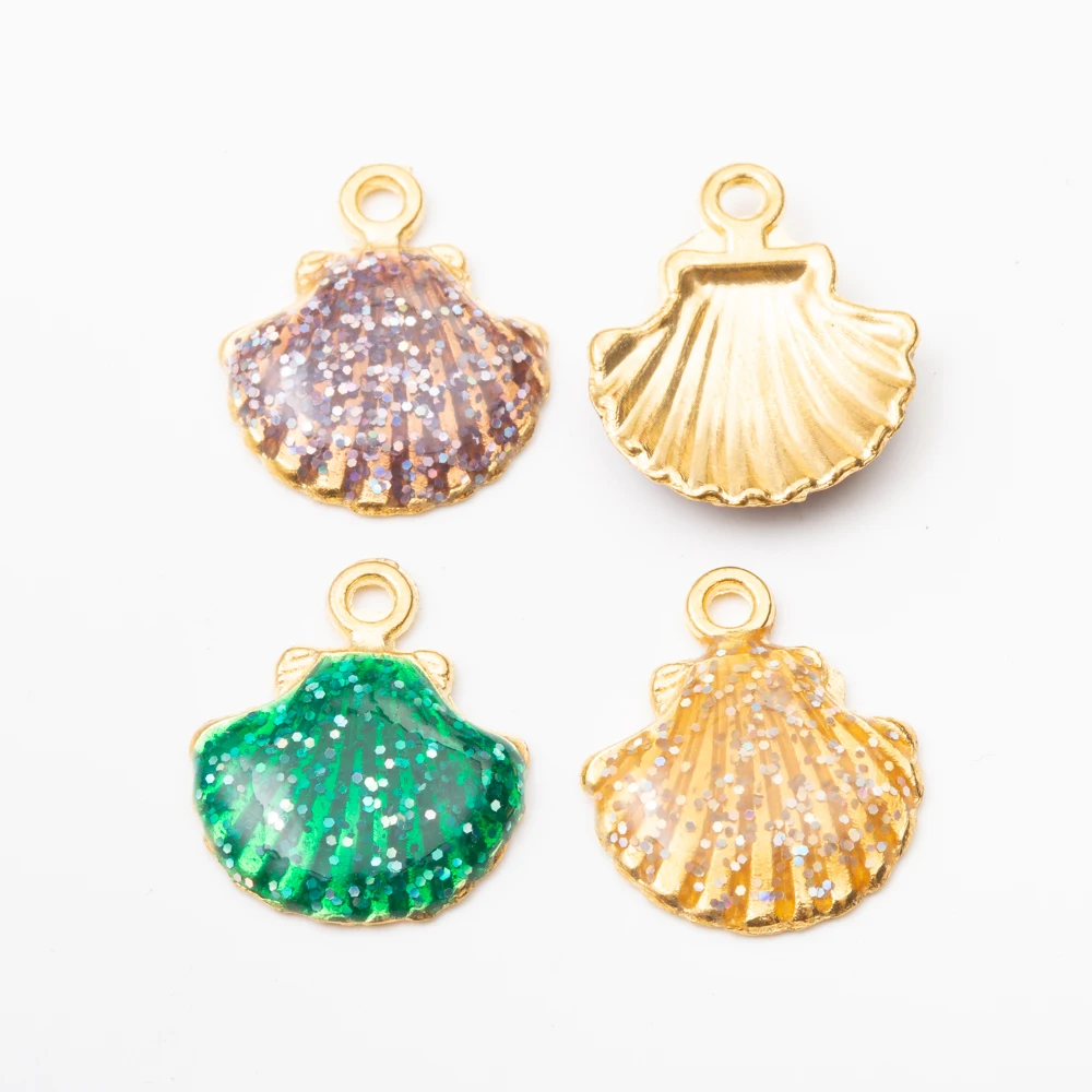 

27pcs Fashion jewelry Metal enamel shell charms for jewelry making 5900