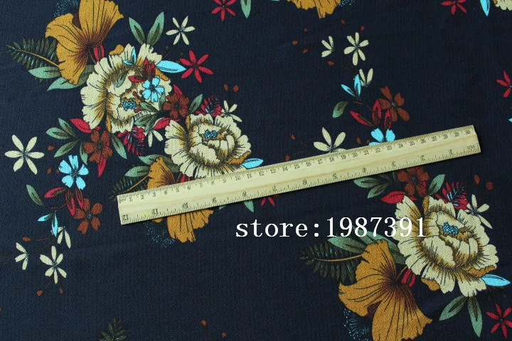 145 см в ширину искусственный цветочный узор для летней женской одежды и