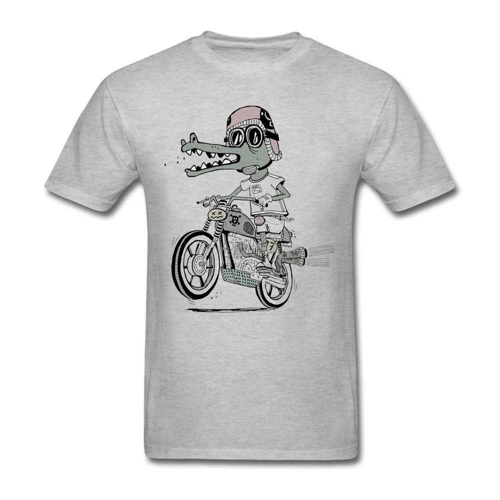 Футболка с принтом крокодил для мужчин текстильной отделкой из хлопка Черные