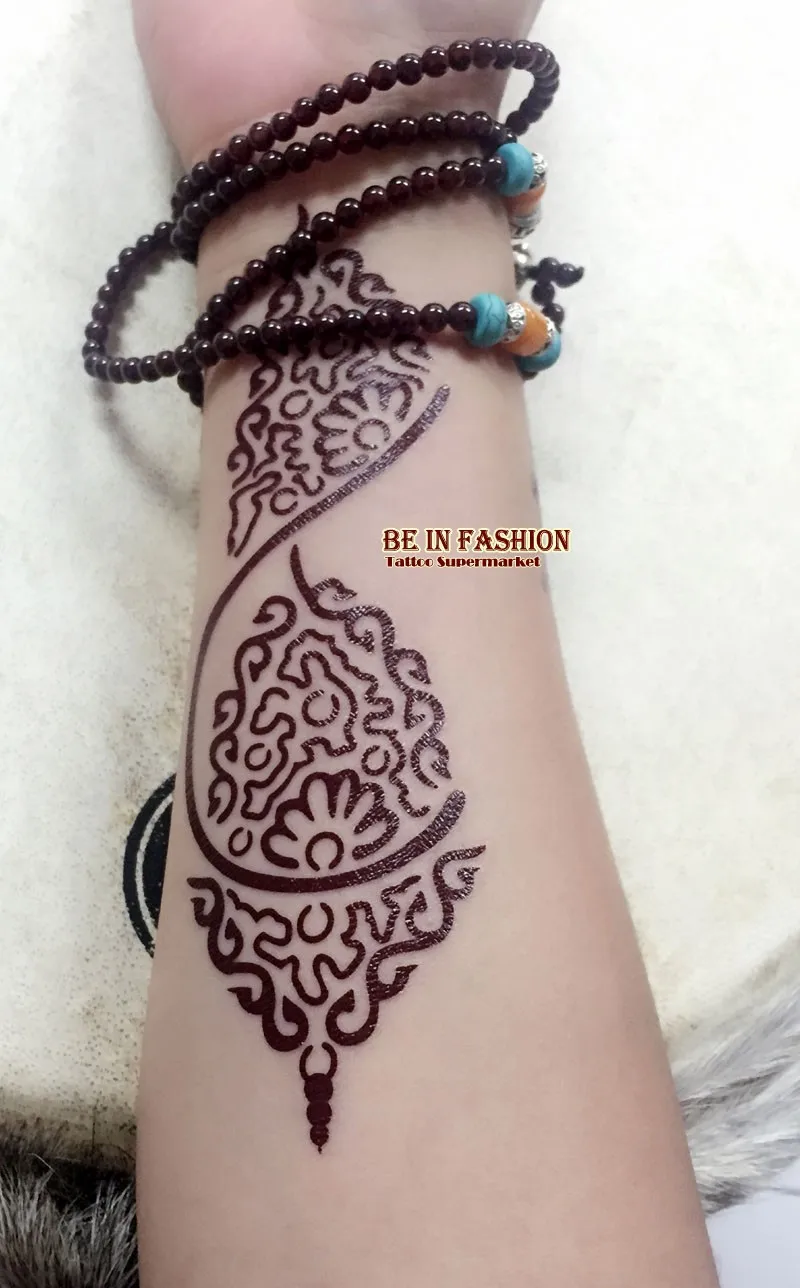 Одна часть быстрая водостойкая Татуировка Для женщин белый Henna кружева браслет с бабочкой цепи Ср Люкс ременное тату Стикеры J019