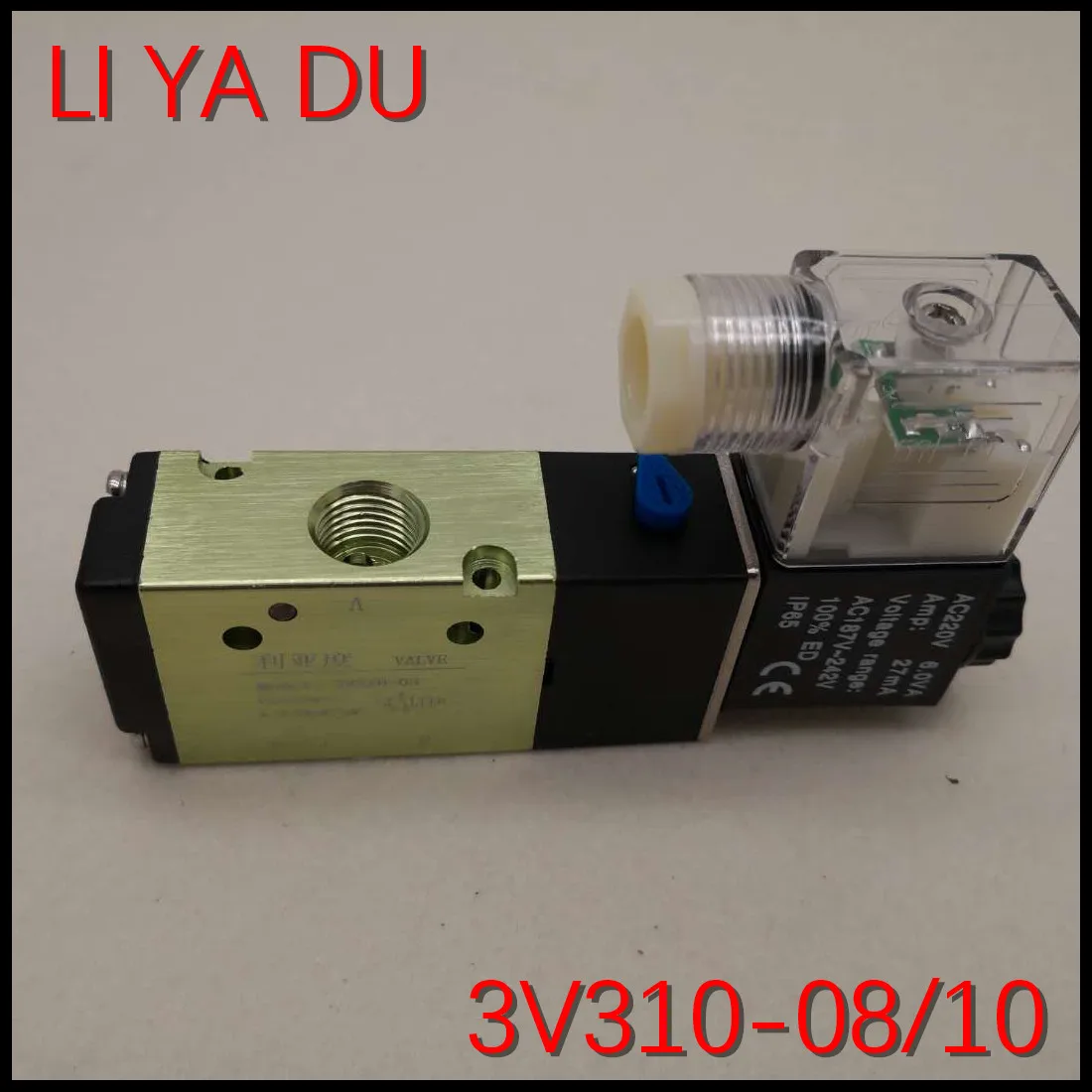 Пневматический электромагнитный клапан 3V310-08 G1/4 3V310-10 G3/8 алюминиевый сплав 3 порта