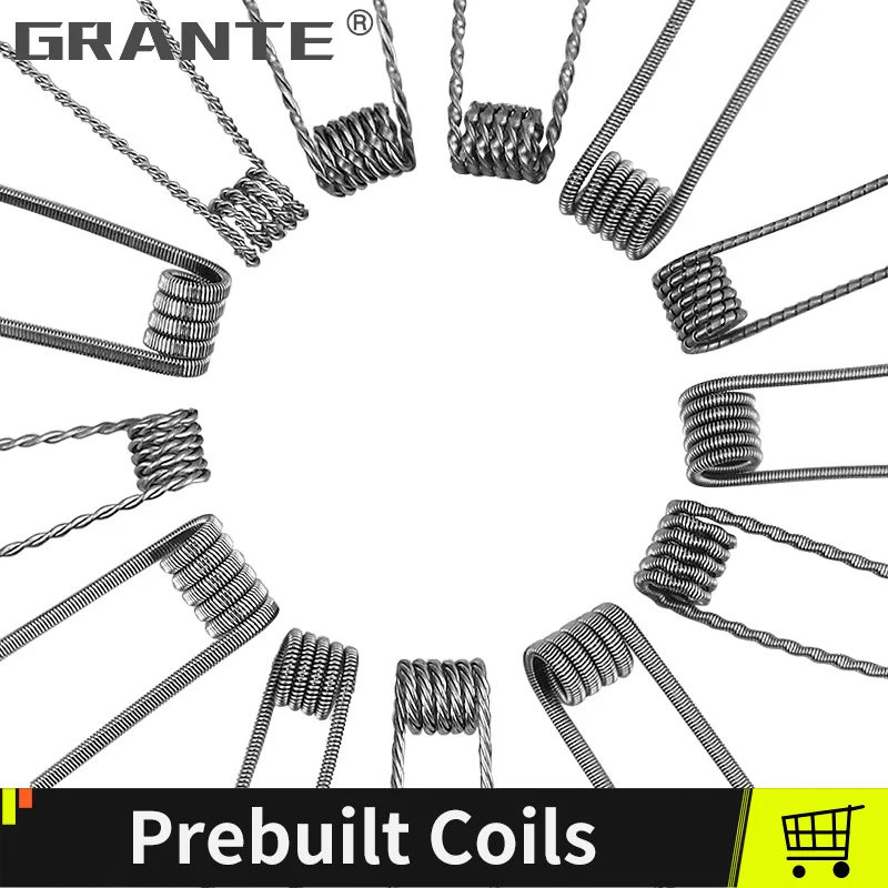 Grante преднамотанные койлы Alien Clapton Flat Twisted Fused с сопротивлением Quad Тигр