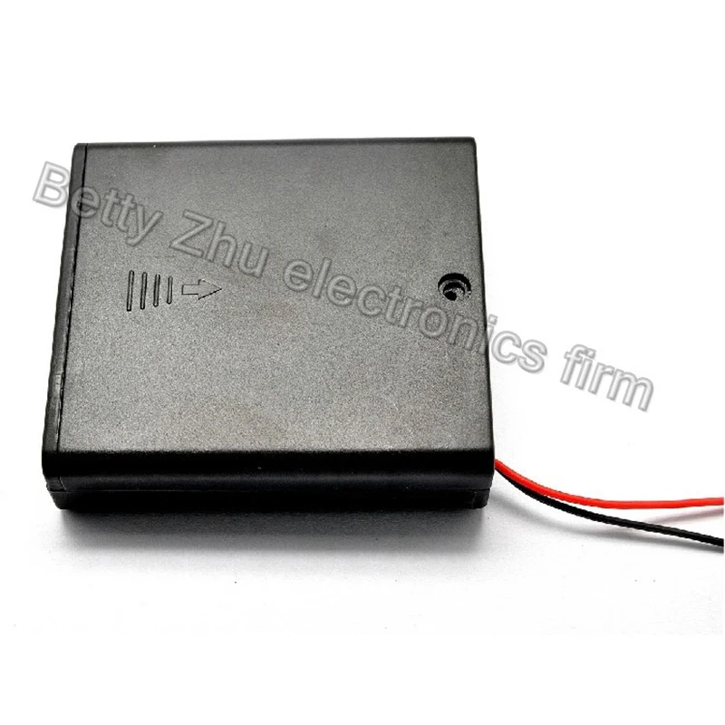 20 шт./лот 6 Вольтовый держатель для батарей четыре корпуса AA с выключателем