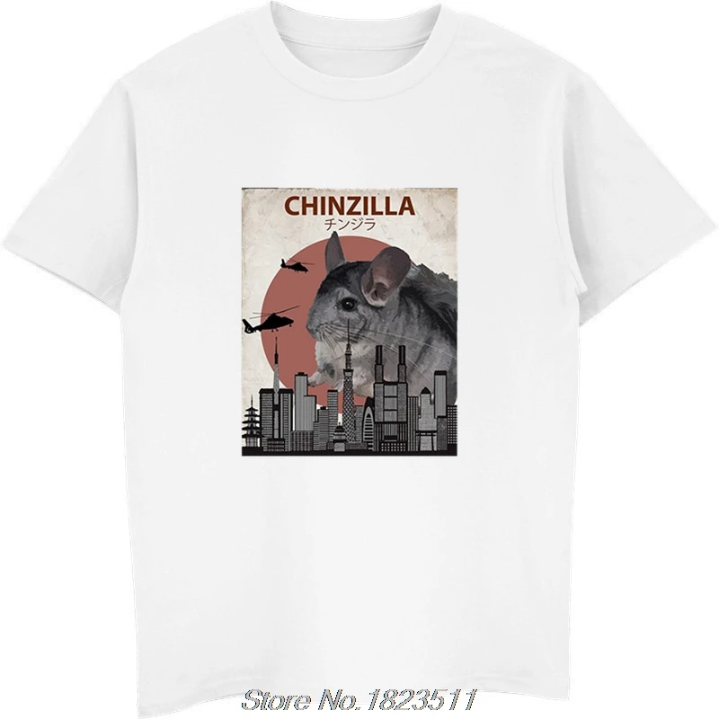 Распродажа модная забавная футболка Chinzilla с рисунком шиншиллы | Футболка