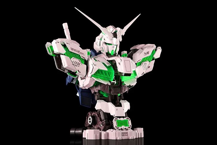 Комиксов клуб YIHUI Модель Ассамблеи Gundam Unicorn зеленый Бюст Модель 1:35 содержат светодиодные фигурку игрушка