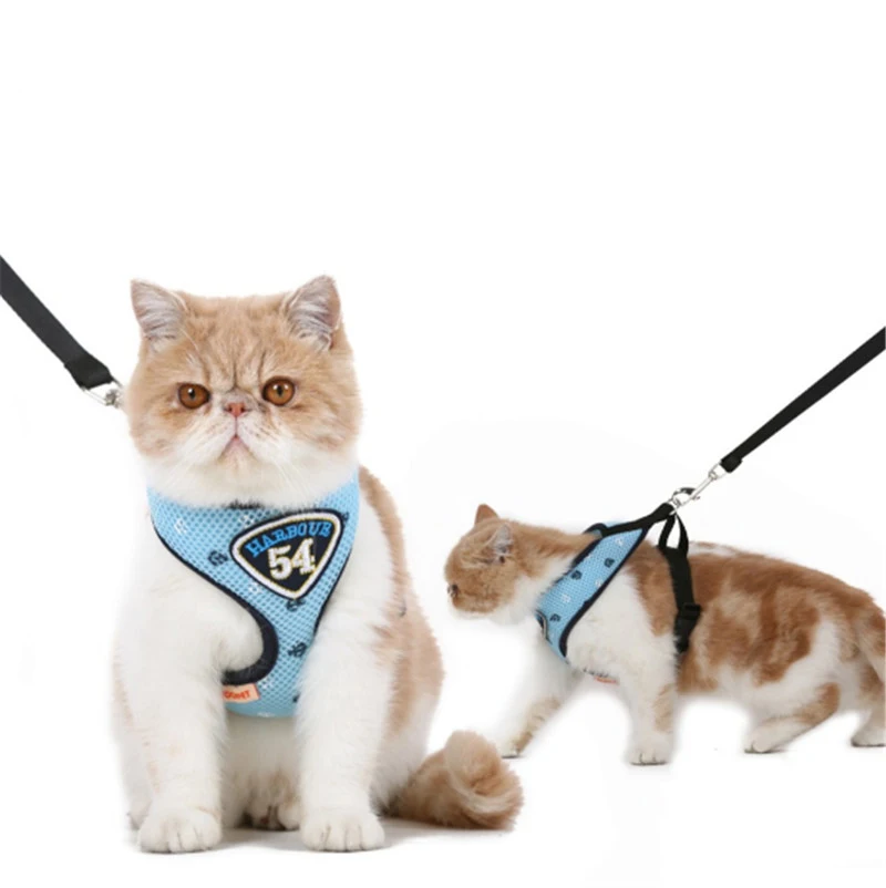 Pet Cat Жгут жилет Поводки-Собаки костюм Темно-синие животное жгут ПЭТ Щенок Cat Жгут Поводки-Собаки для небольших кошка