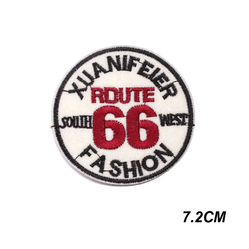 1 2 шт. холодный утюг на патчи для одежды на молнии Route 66 удивительные патч вышитые Аппликация для куртка наклейки DIY Одежда - Цвет: 1