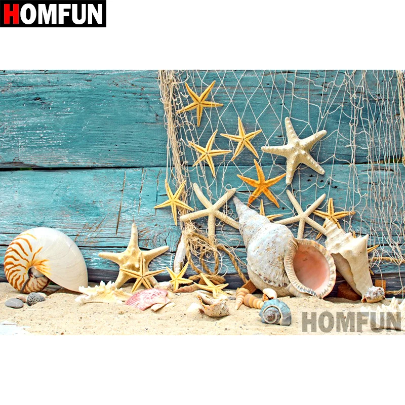 Алмазная живопись HOMFUN A08440 Морская звезда полноразмерная/круглая Вышивка