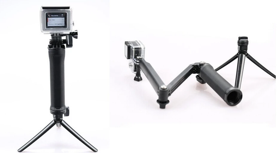 Go Pro 3 полосный монопод + штатив ручка Супер портативное волшебное крепление для