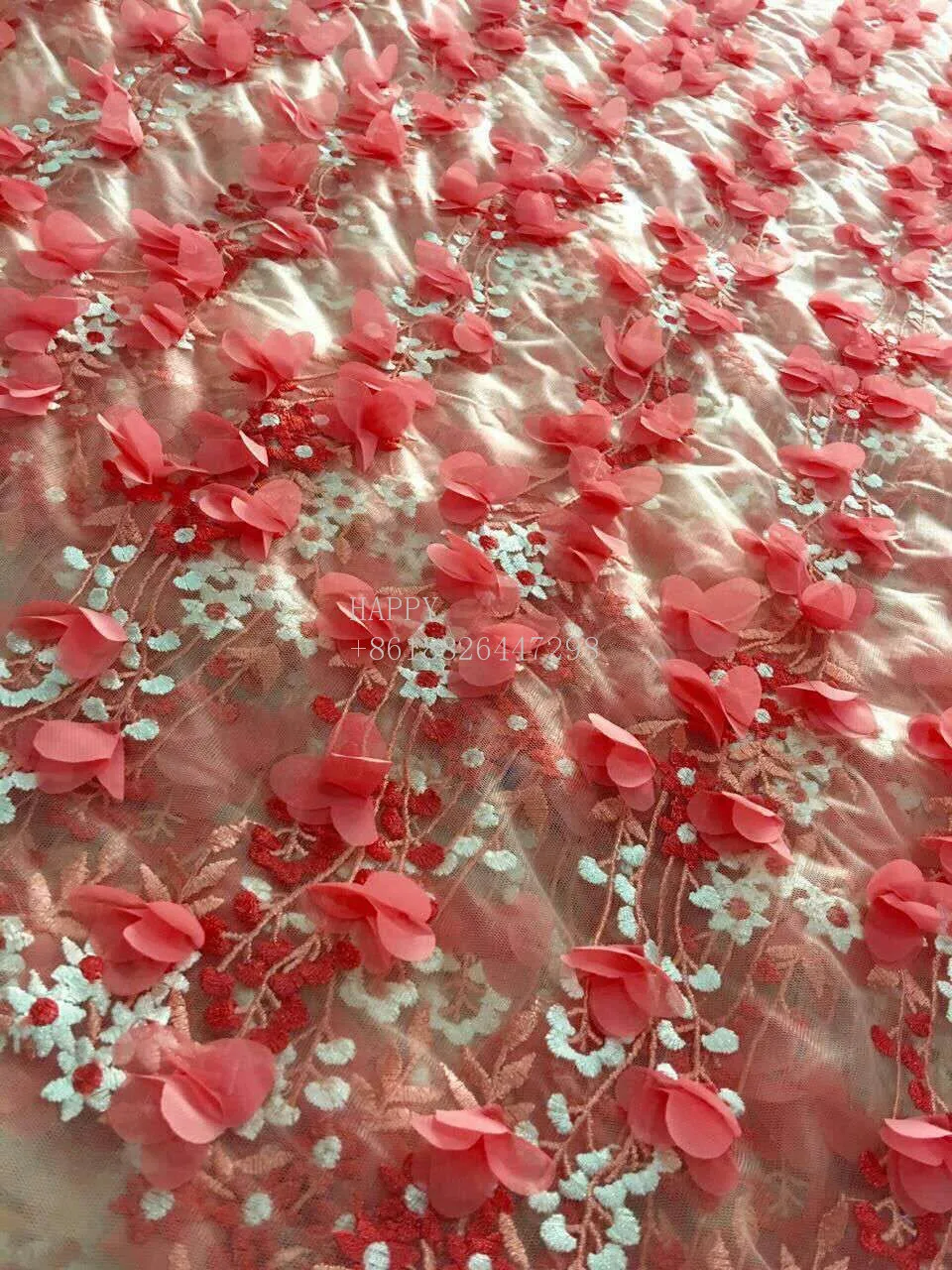 Новое Персиковое/белое/бежевое/Красное вино/розовое 3D Цветочное платье для