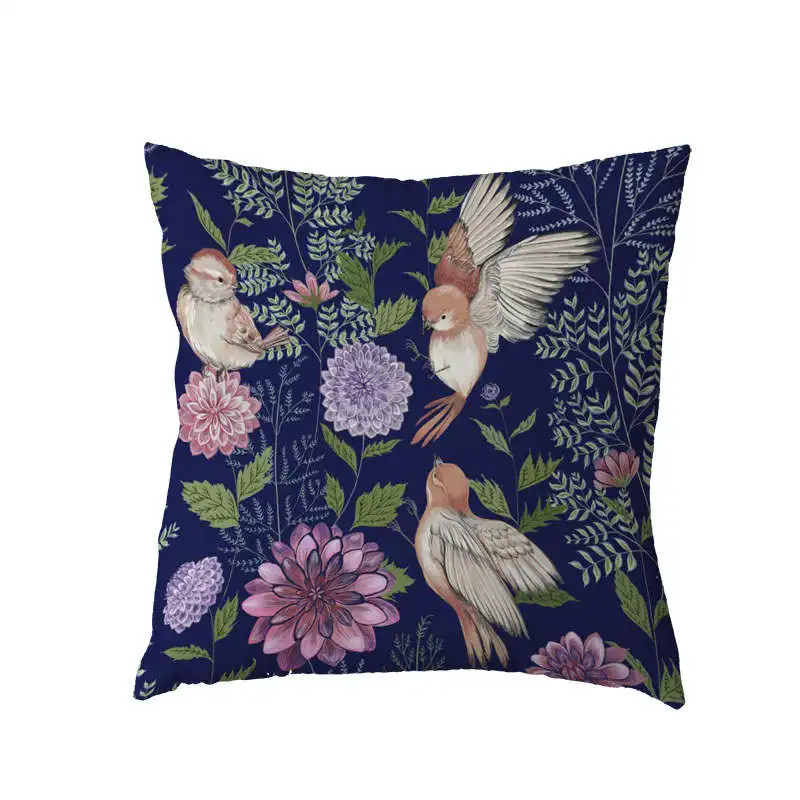 Красочный чехол для подушки попугай птица твердый цветок диван бабочка 45*45 см