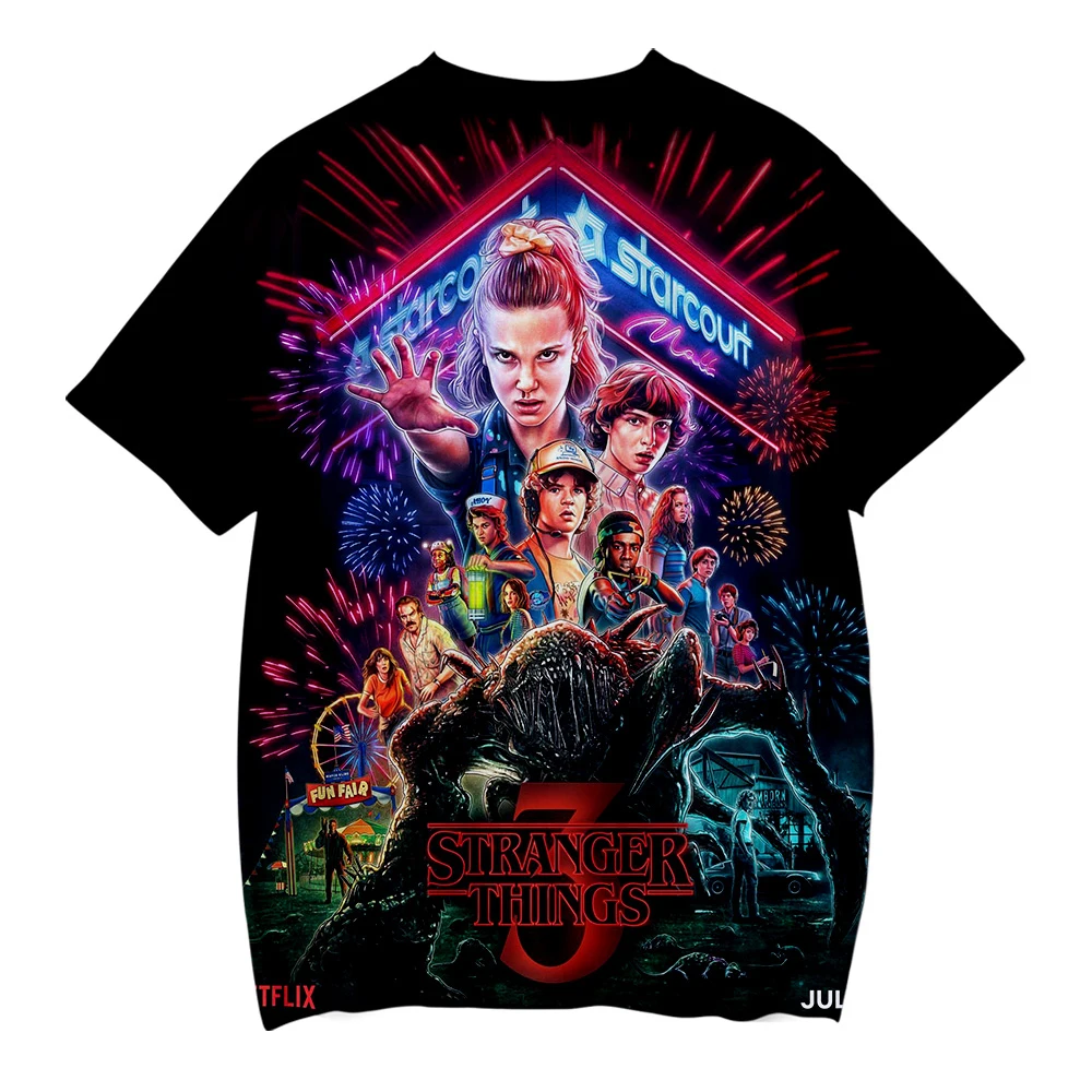 Новинка футболка с объемным рисунком странные вещи для мужчин и женщин серия