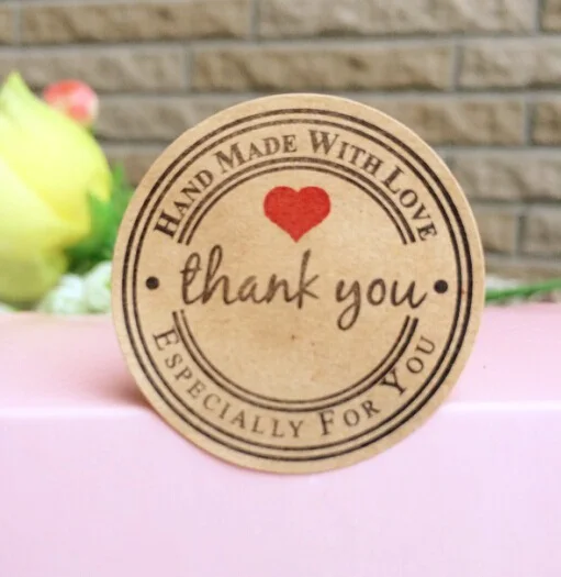 500 шт./лот ретро Kawaii Thank you круглая крафт наклейка с уплотнением для изделий ручной