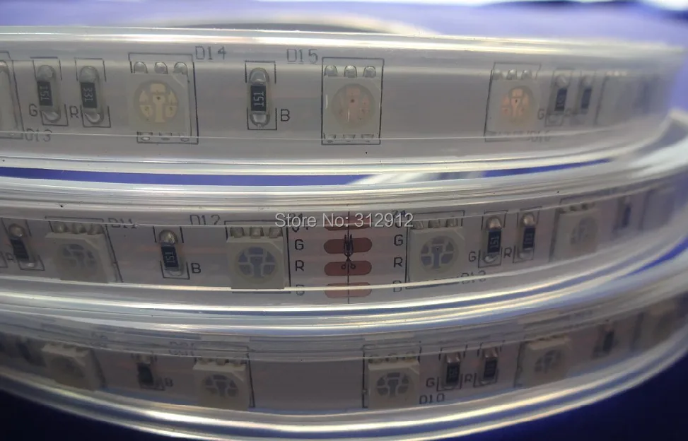 

DC24V LED strip 5050 SMD flexible light 60LED/m,5m 300LED,White,warm,Blue,Green,Red,Yellow;RGB;waterproof silicon tube;IP66