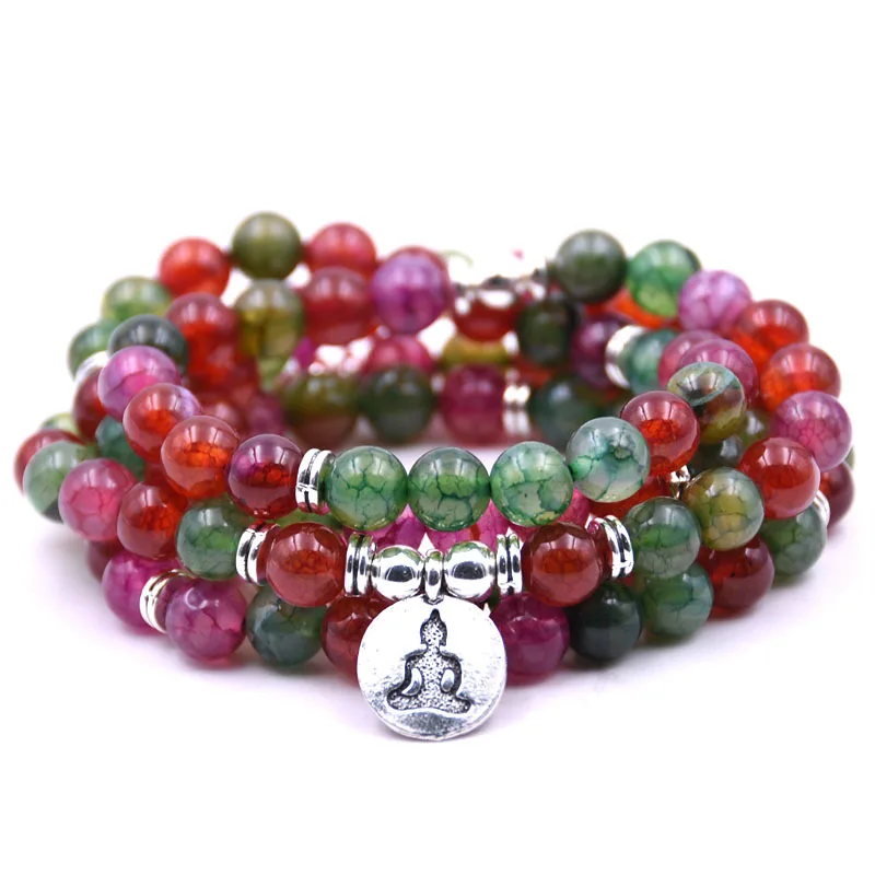 108 бусин белый Amazon матовый тигровый глаз Спорт Йога для мужчин и женщин браслет