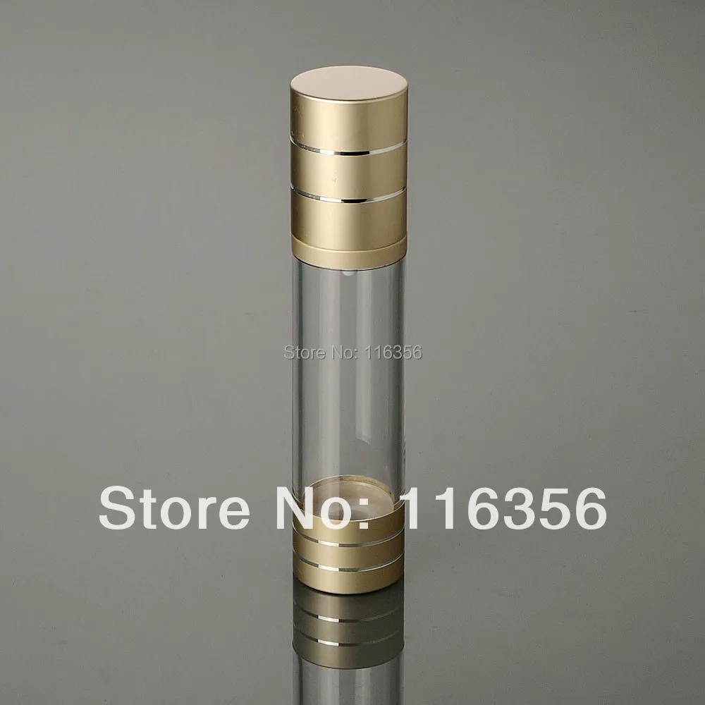 50 мл матовые золотые безвоздушные бутылки с матовым золотом насосы или