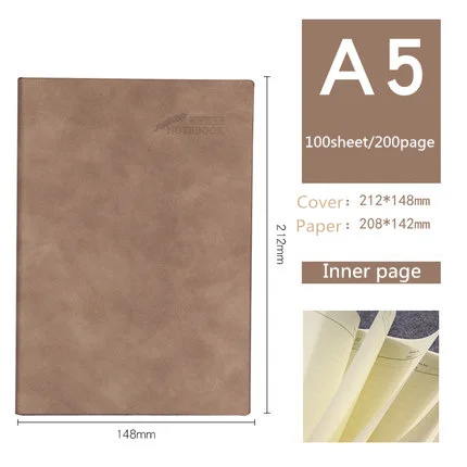 A 200pages Bullet Journal, записная книжка, канцелярские товары, кожа, деловая запись для совещаний, А5, бумажный дневник, блокнот для планировщиков, школьная программа, подарок, офис - Цвет: A 200pages