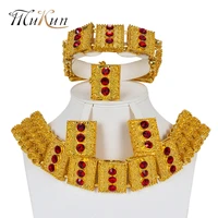 mukun turkey jewelry big nigeria women jewelry sets dubai gold color jewelry set bridal wedding african beads accessories design