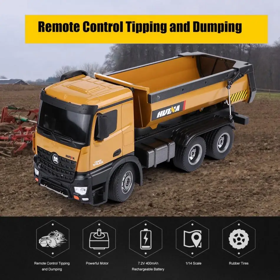 HUINA 1573 RC грузовик 2,4 GHz 1/14 10 канальный пульт дистанционного управления самосвал со светодиодный светильник Авто демонстрационный грузовик игрушки для детей