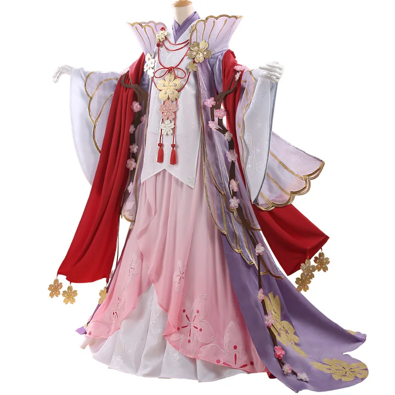 

Anime! Onmyoji Sakura Kimono Gorgeous Dress Uniform Cosplay Costume Halloween Party Outfit For Women NEW Free Shipping