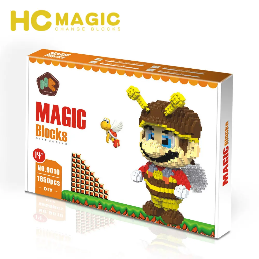 HC MAGIC 9010 алмазные строительные блоки Марио пчела детская сборка подарки DIY