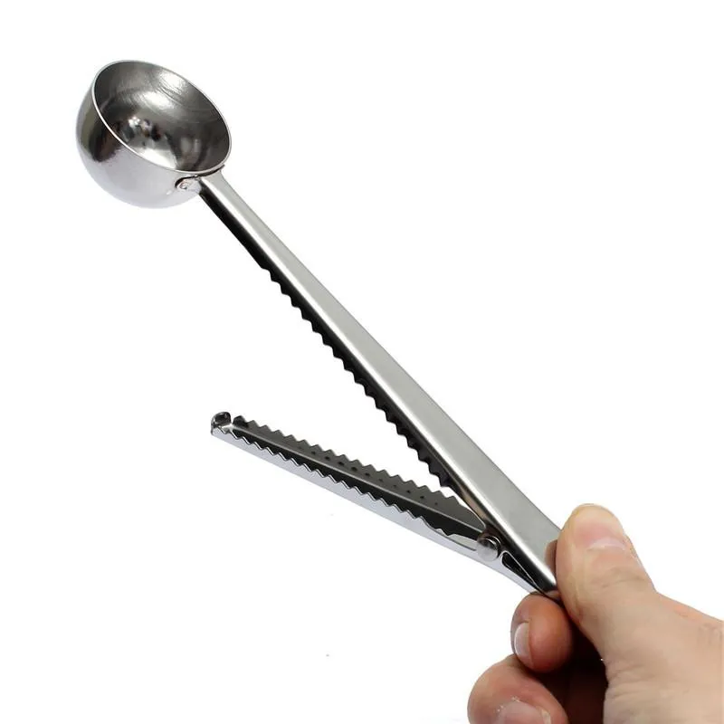1 шт. многофункциональная ложка для кофе из нержавеющей стали с зажимом мерная и