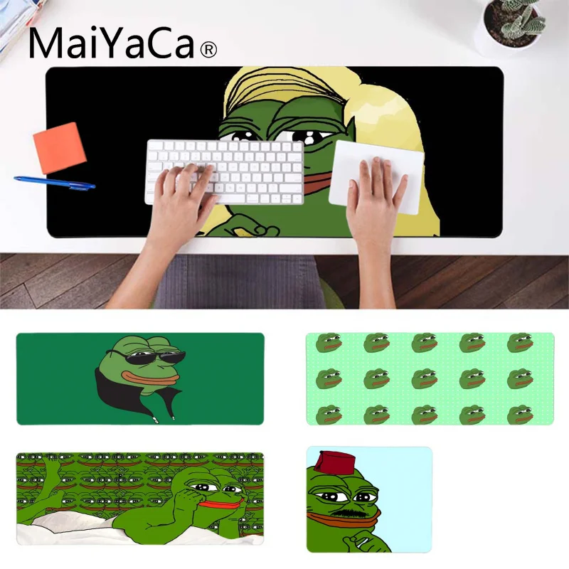 MaiYaCa Забавный лягушонок Пепе индивидуальные коврики для мыши компьютерный Аниме Коврик для мыши и ноутбука резиновая мышь прочный Настольный коврик для мыши