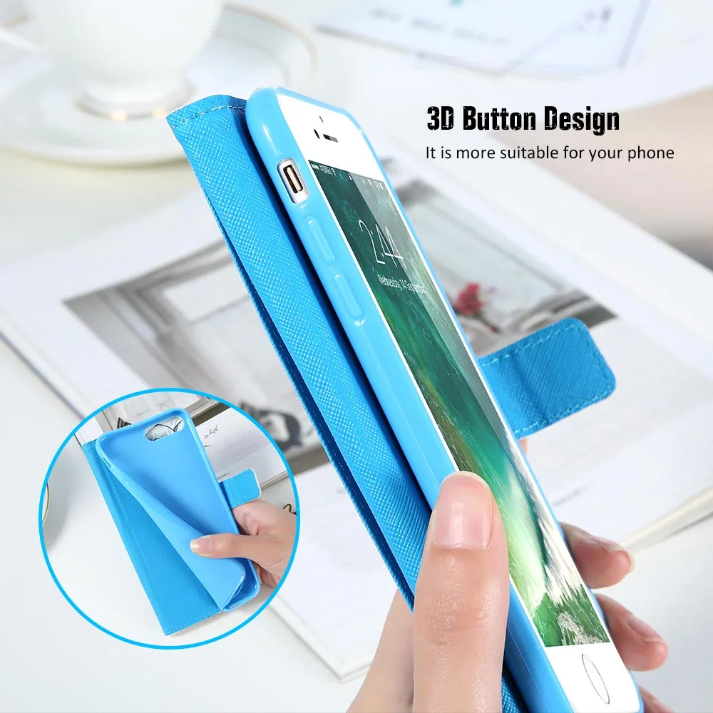 Флип-Чехлы kisscase для iphone 5 чехлы 5s SE 6 6s Plus 7 чехол с милым мультяшным котом кожаный