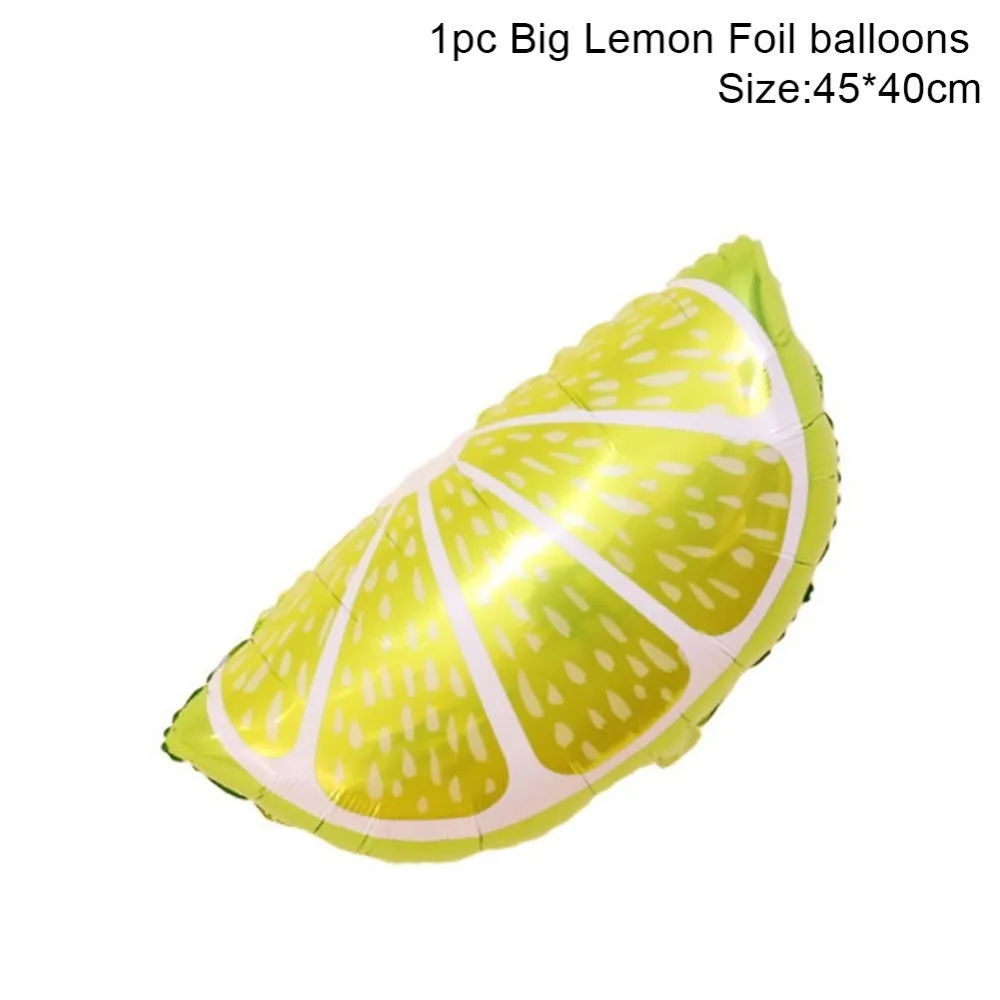Lemon Гавайские украшения тропические вечерние ананасовые фрукты вечерние украшения большие фольги Воздушные шары Luau летние товары для дня рождения - Цвет: Lemon