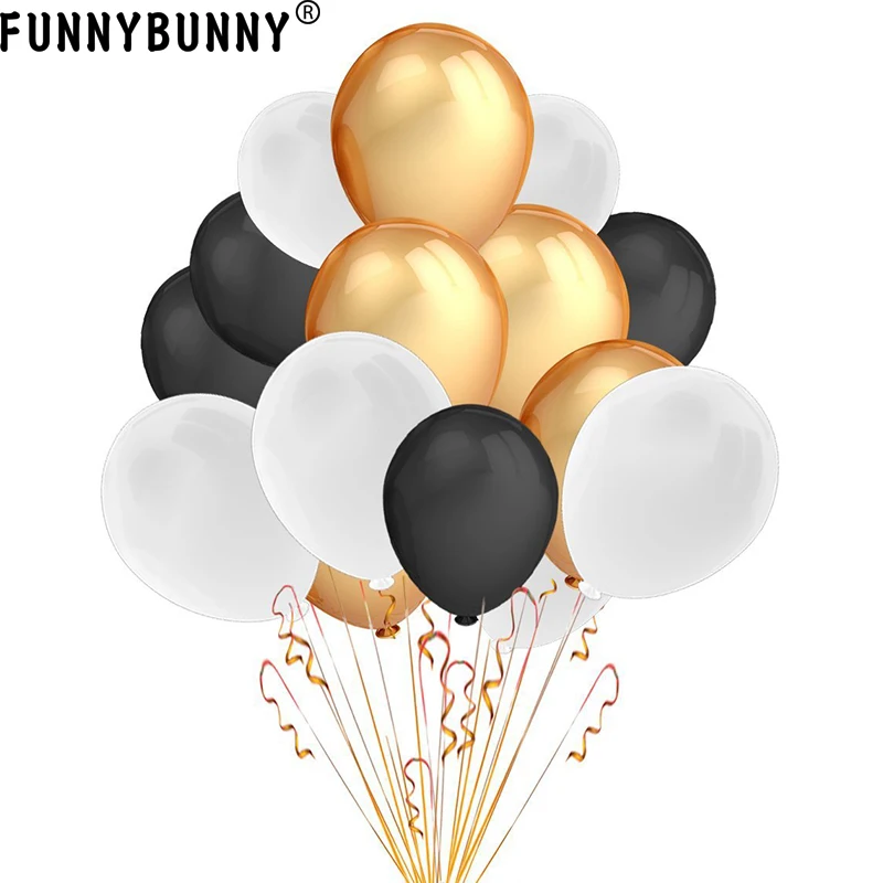FUNNYBUNNY 12 дюймов Жемчужные блестящие конфетти воздушные шары набор золотой шар