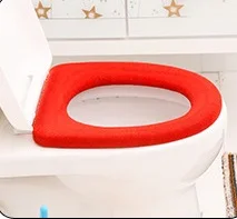 red DUOLVQI использование в o-образной форме смыва удобное туалетное теплое сиденье на унитаз Крышка для продуктов ванной комнаты пьедестал Пан подушки колодки - Цвет: red