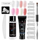 Розовый быстросъемный полигель для ногтей Набор для наращивания 20 мл Прозрачный желеобразный укрепляющий лак для ногтей жесткий гель УФ