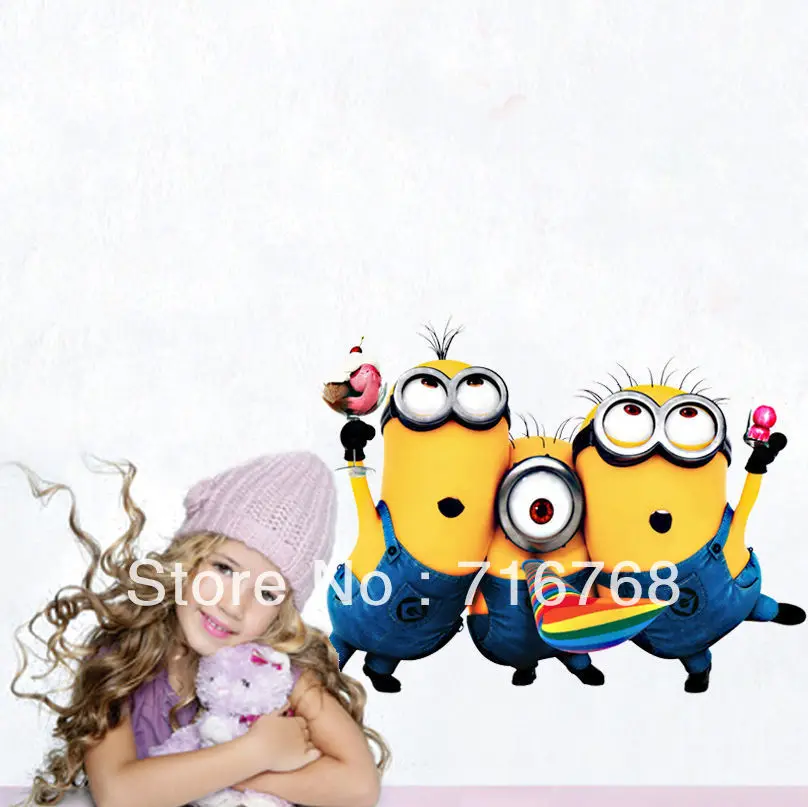 Standard Despicable Me 2 Minion Movie Decal Removable Wall Sticker Kids [Top Me] TM1406|sticker books collecting stickers|stickers rosesticker shop |