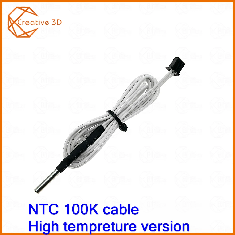5 шт./партия 100K Ом NTC 1 м/2 м линия 3950 тепловой датчик с кабелем 3D печать части температура часть белые аксессуары 1 м 2 м Длинные
