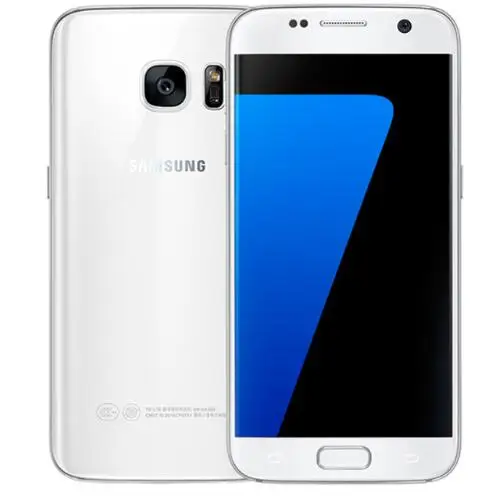 Белый Samsung Galaxy S7 четырехъядерный 5,1 дюймов 4G ram 32G rom LTE 4G 12MP камера 3000mAh 1440x2560 разблокированный мобильный телефон Android - Цвет: Белый