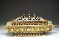 exquisite china tibet world reincarnation totem brass incense burner