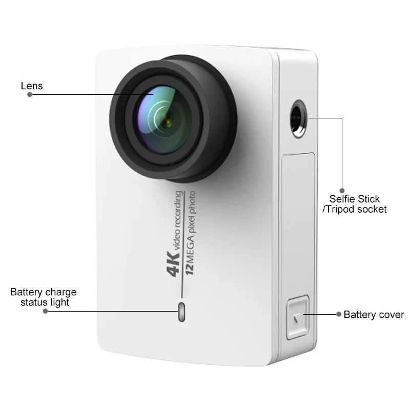 Международная Экшн камера Xiaomi YI 4 K 2 CMOS EIS LDC Ambarella A9SE Спортивная 155 градусов 19