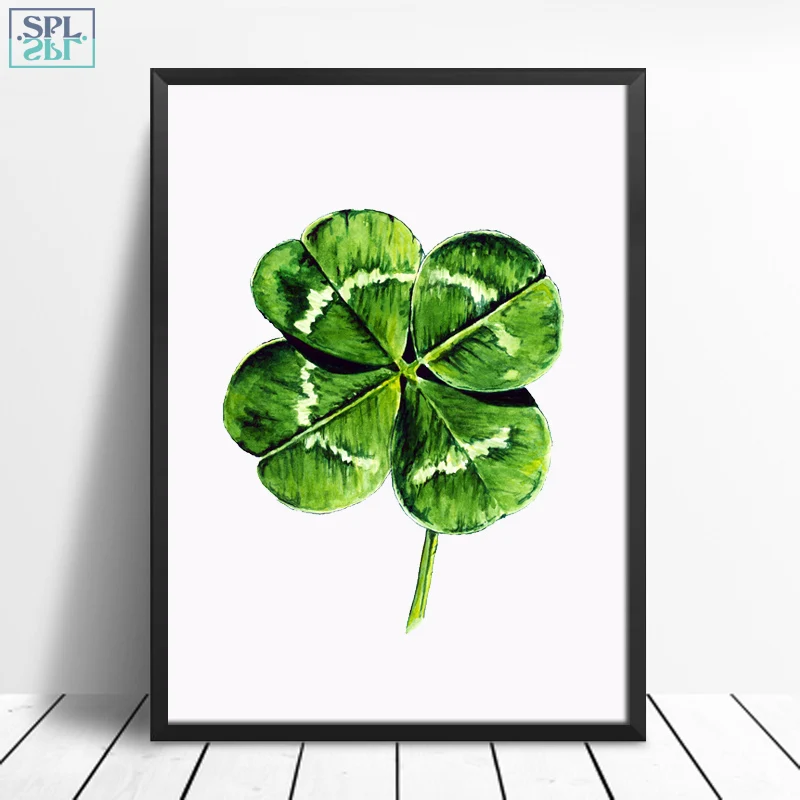 SPLSPL Nordic Minimalist Wall Art Picture Green Leaf Plant Canvas Print Poster Painting Scandinavian LOVE Home Decor No Frame | Дом и сад