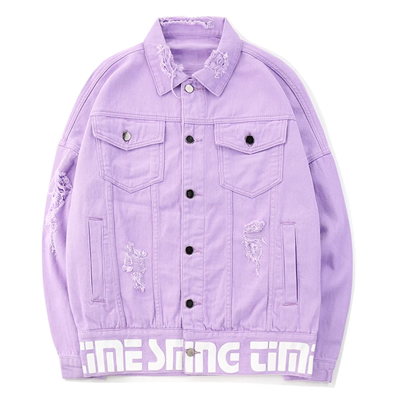 2018 осень сатана рогатый оккультных символ печатных разорвал Джинсовые куртки