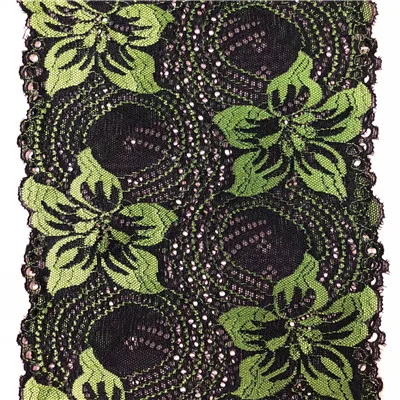 Light green 1 ярд Роскошные цветы кружева стрейч цветочный нижнее белье, повязка на голову эластичный DIY кружева широкие: 18 см свадебные Композиции и т. Д - Цвет: Light green