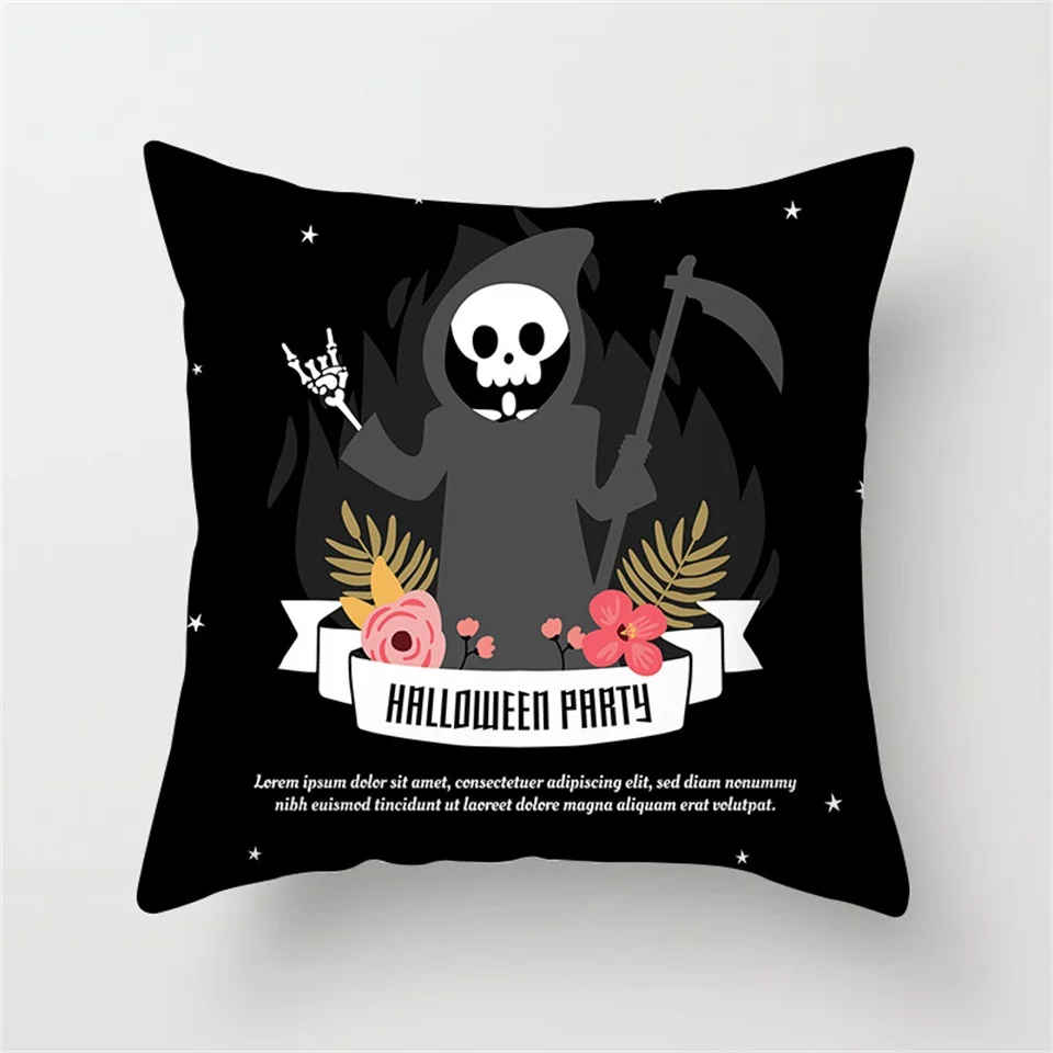 Pillow Cover R Tronzo/наволочка на Хэллоуин 45x45 см, вечерние наволочки для Счастливого Хэллоуина, вечерние наволочки с тыквенным черепом - Цвет: Pillow Cover R