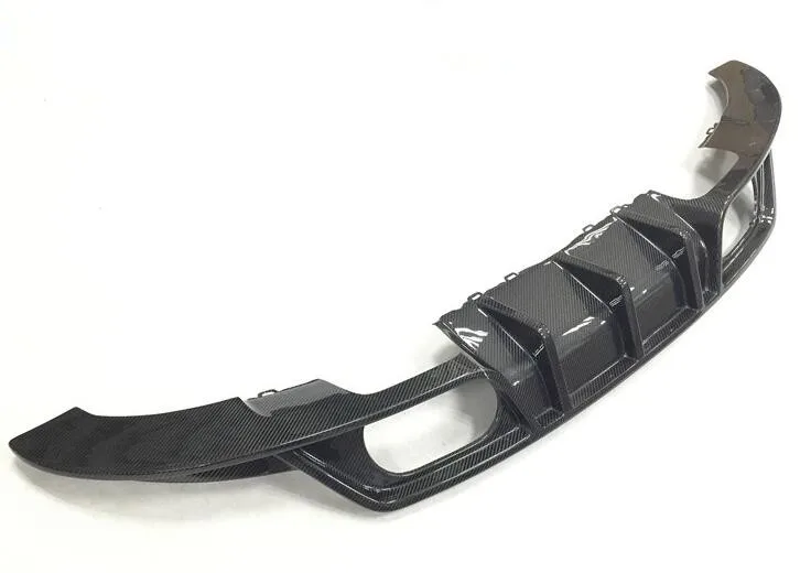 Rear Diffuser Карбоновый передний бампер для губ и спойлер и задний диффузор и боковые юбки для Audi TT TTS TTRS - Цвет: Rear Diffuser
